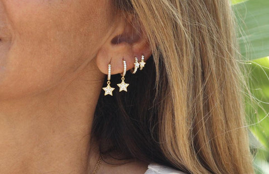 Star Charm Hoops