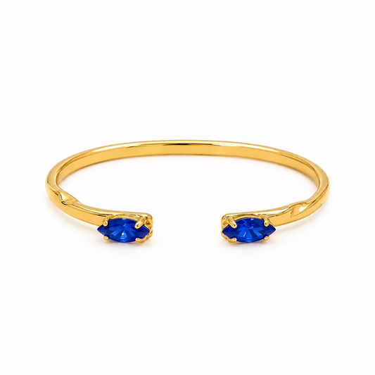 Marquise Twist Blue Swarovski Stone Bangle