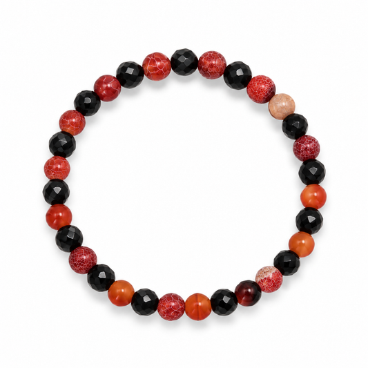 Amber & Hematite Pattern Bracelet