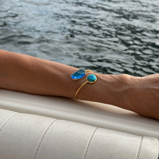 Turquoise & Aqua Stone Bangle