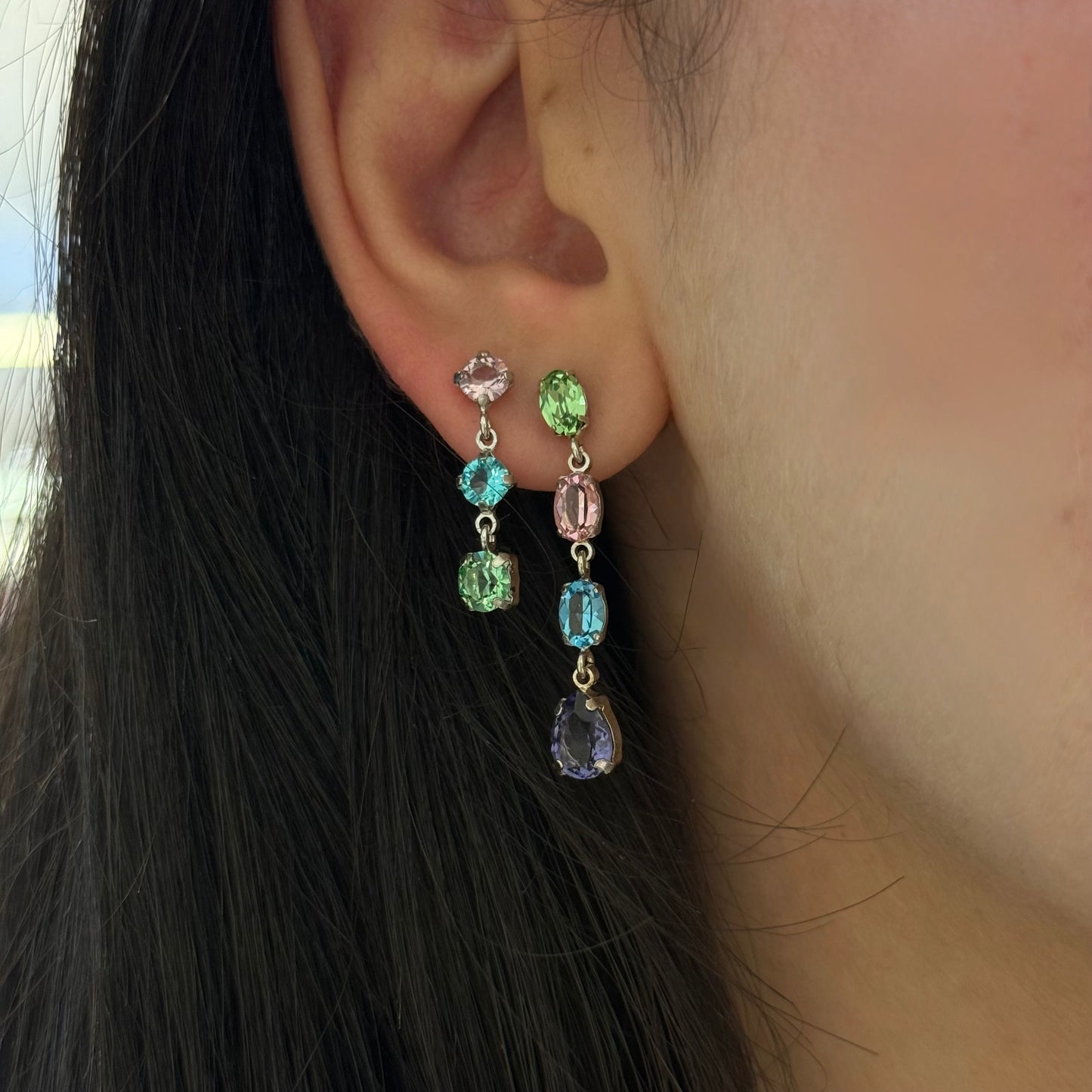 Small Pastel Swarovski Earrings