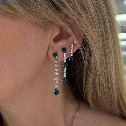 Swarovski Emerald Tennis Earrings