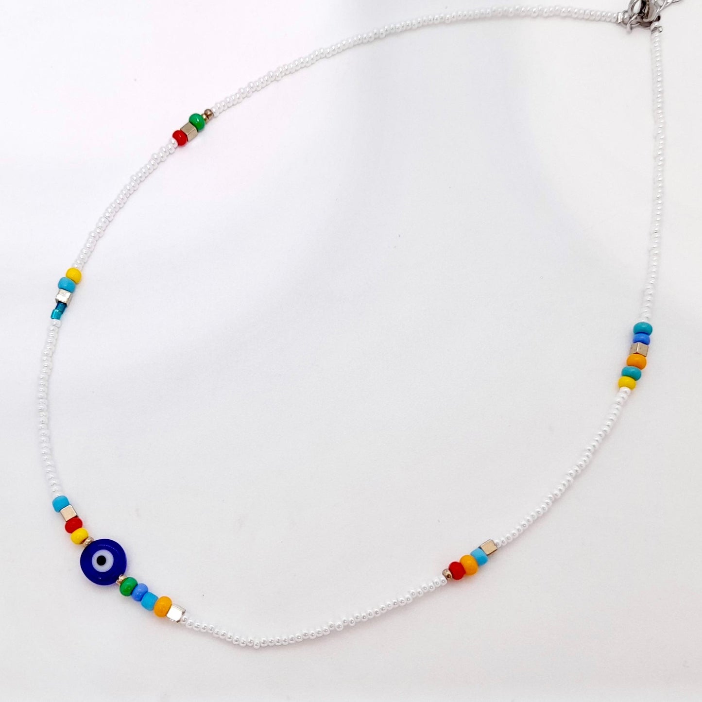 Colourful Evil Eye Beaded Necklace