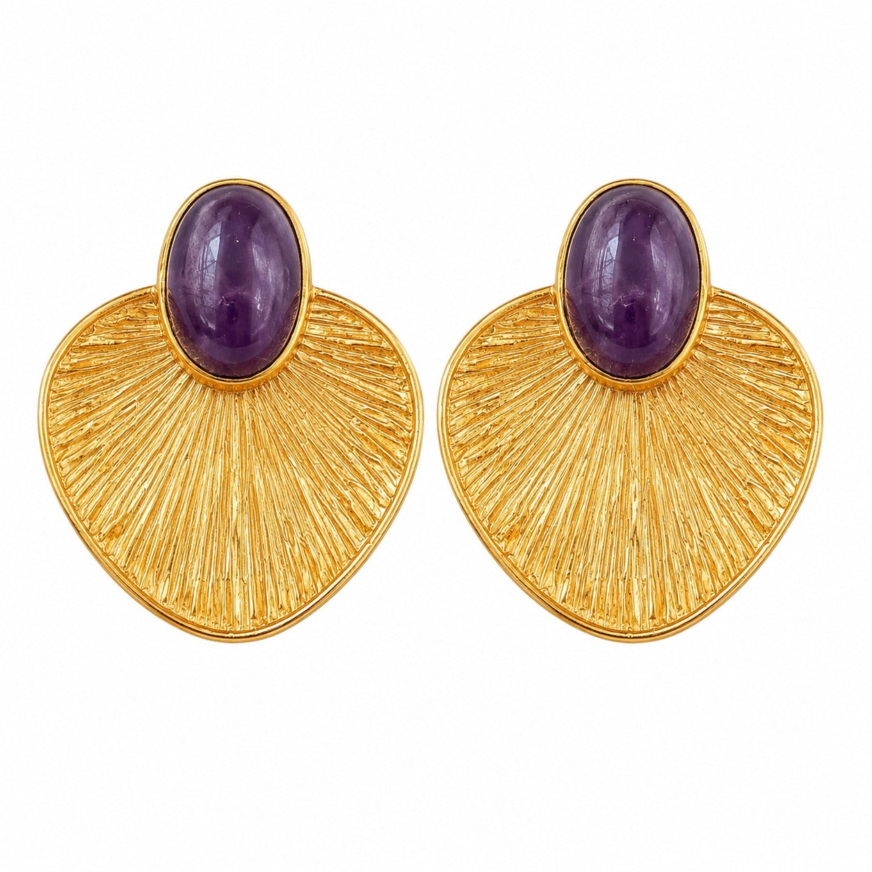 Stone Fan Earrings