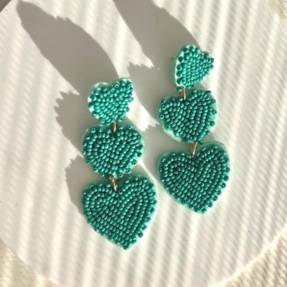 Beaded Hearts Earrings