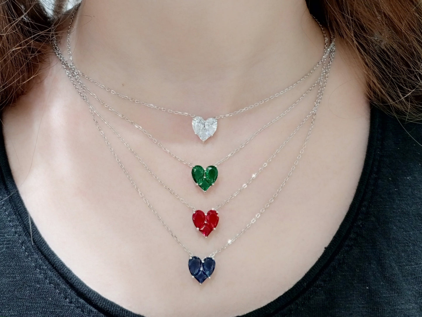 Zircon Heart Chain Necklace