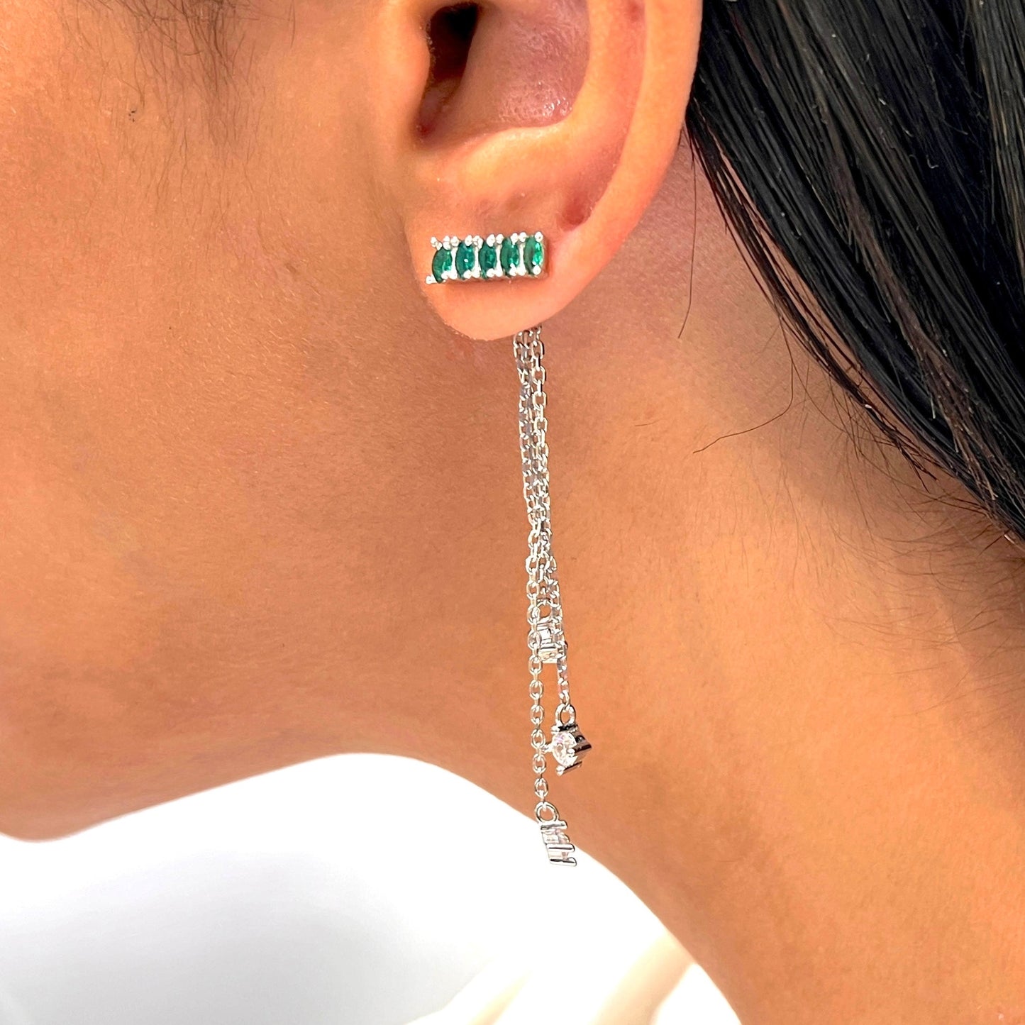 Emma Earrings in Emerald