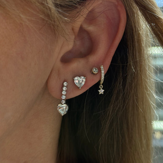 Tennis With Heart Earrings