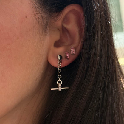 Swarovski Baguette Rose Earrings