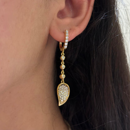 Hoop Leaf Earrings