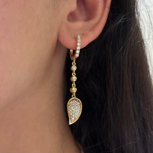 Hoop Leaf Earrings