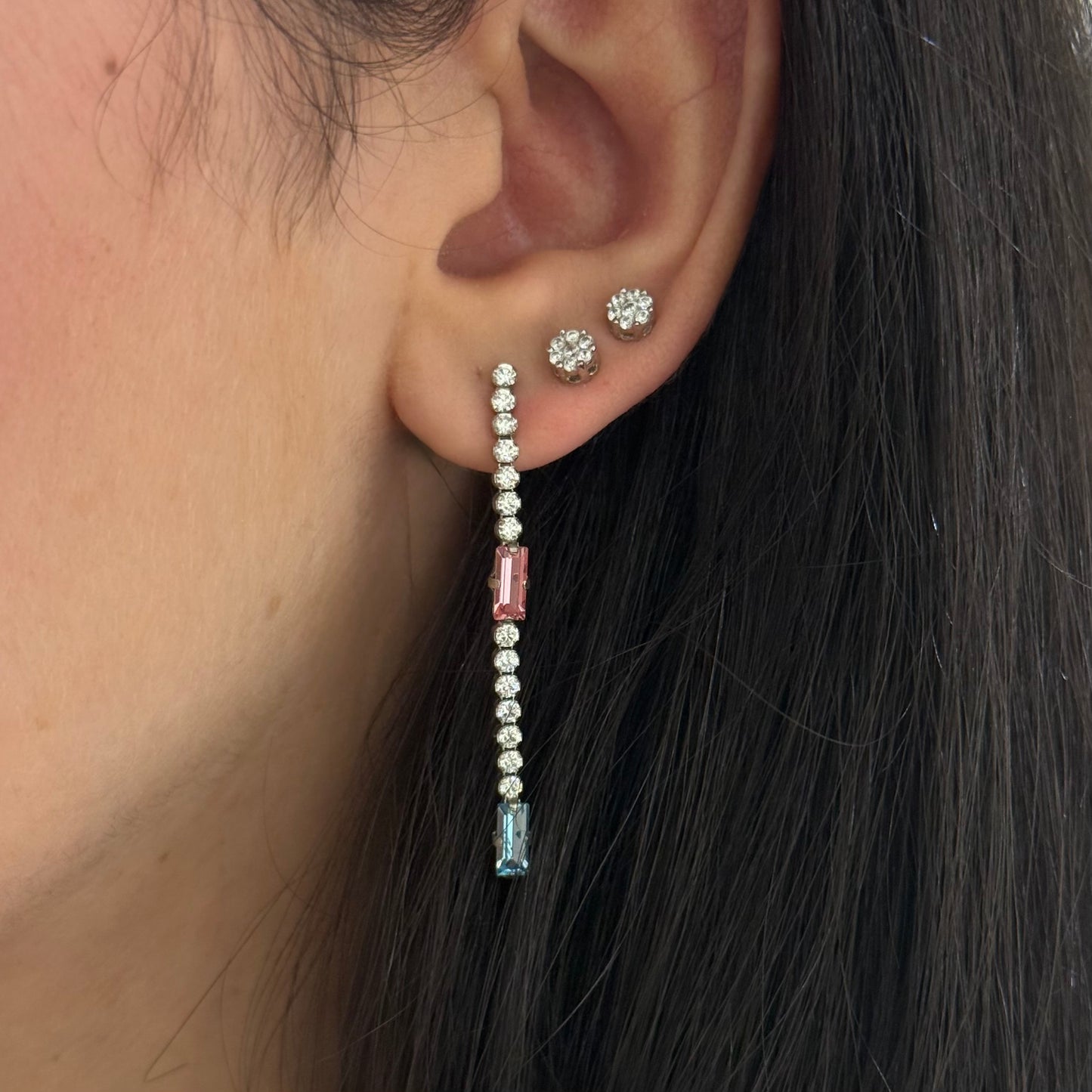Tennis Earrings With Swarovski Stones