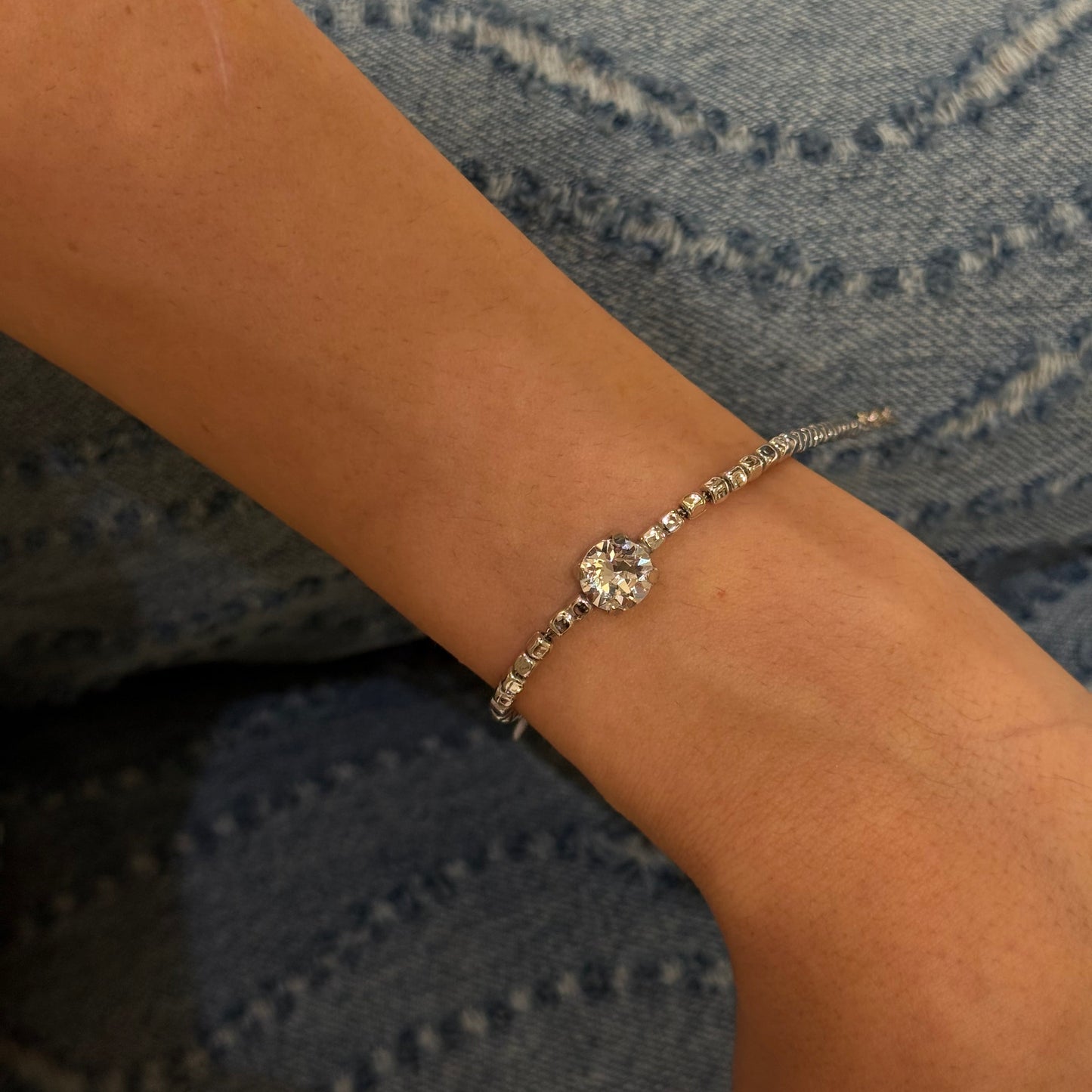 Metallic Grey Swarovski Barcelet