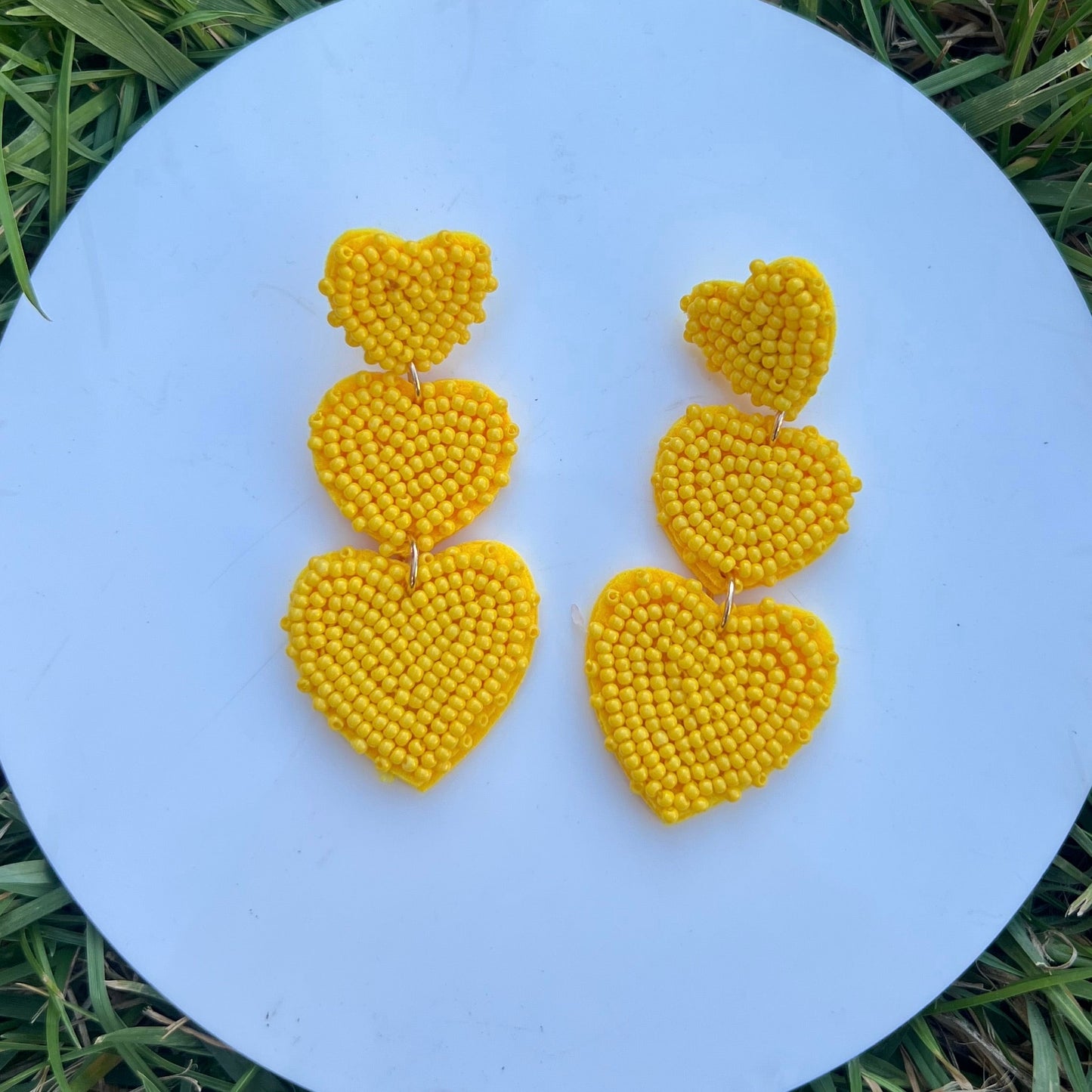 Beaded Hearts Earrings