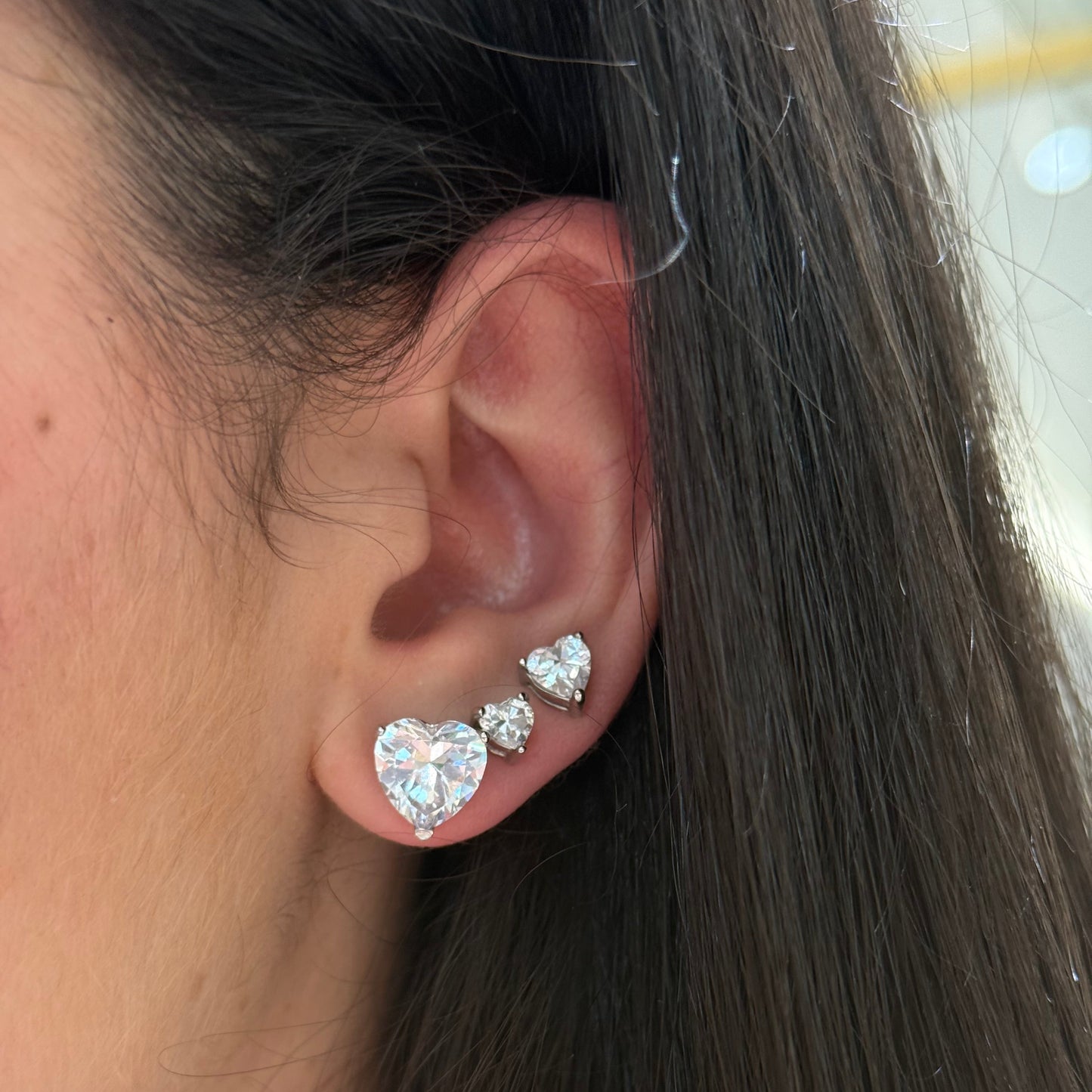 Medium Heart Stud Earrings