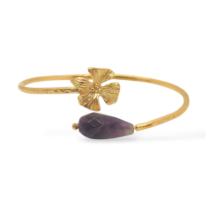 Lilly Flower Stone Bangle