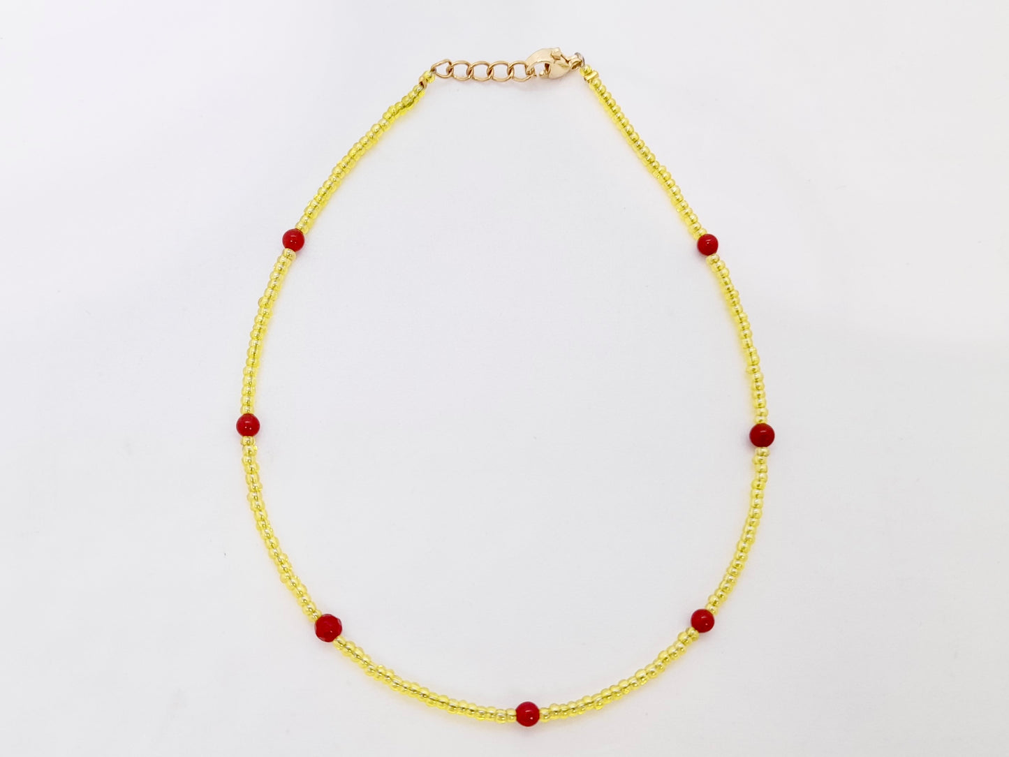 Yellow Beaded Anklet