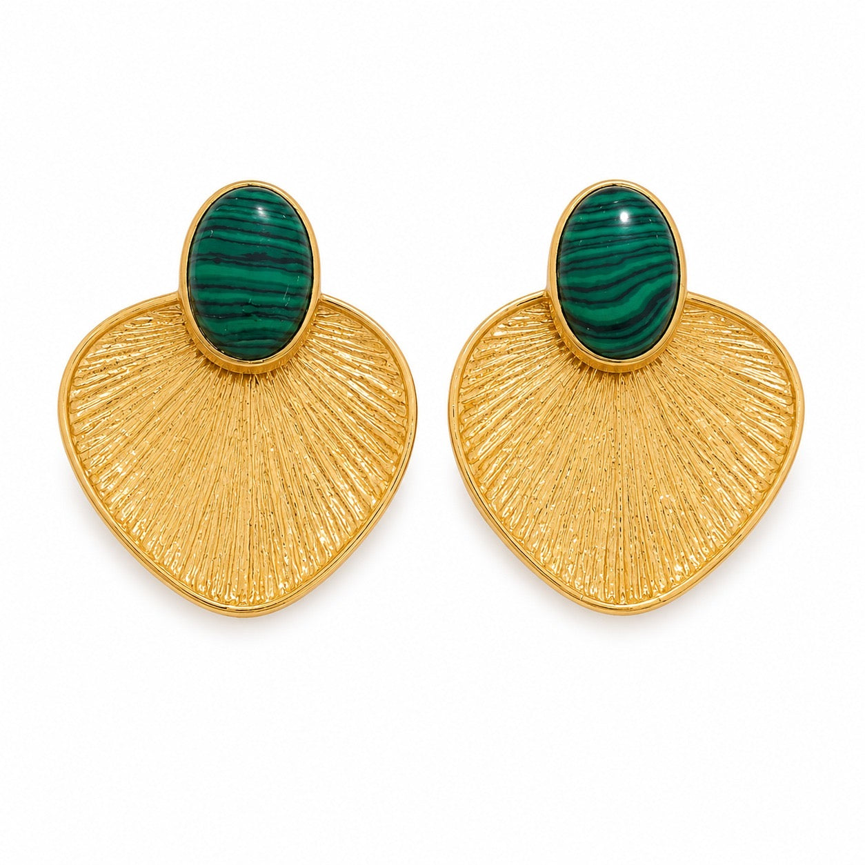Stone Fan Earrings