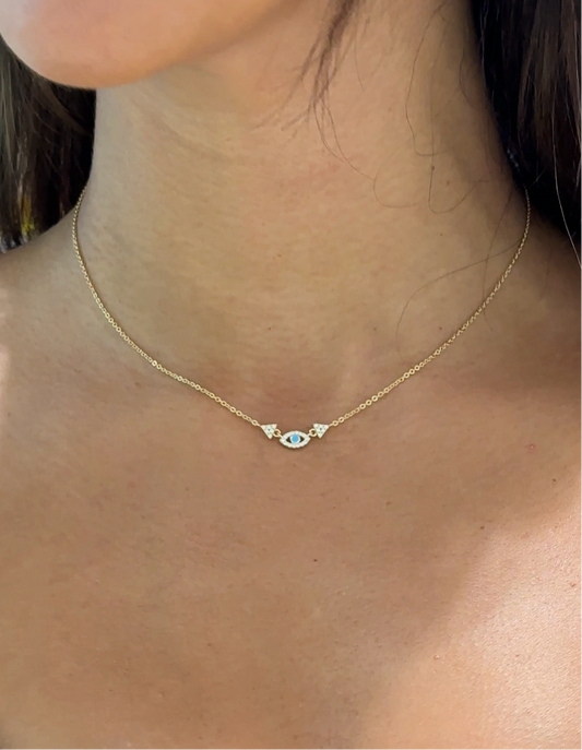 Tiny Zircon Eye Necklace