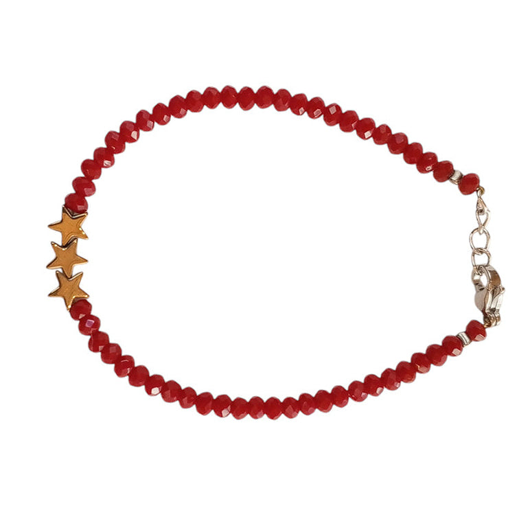 Beaded Tri-Star Hematite Bracelet