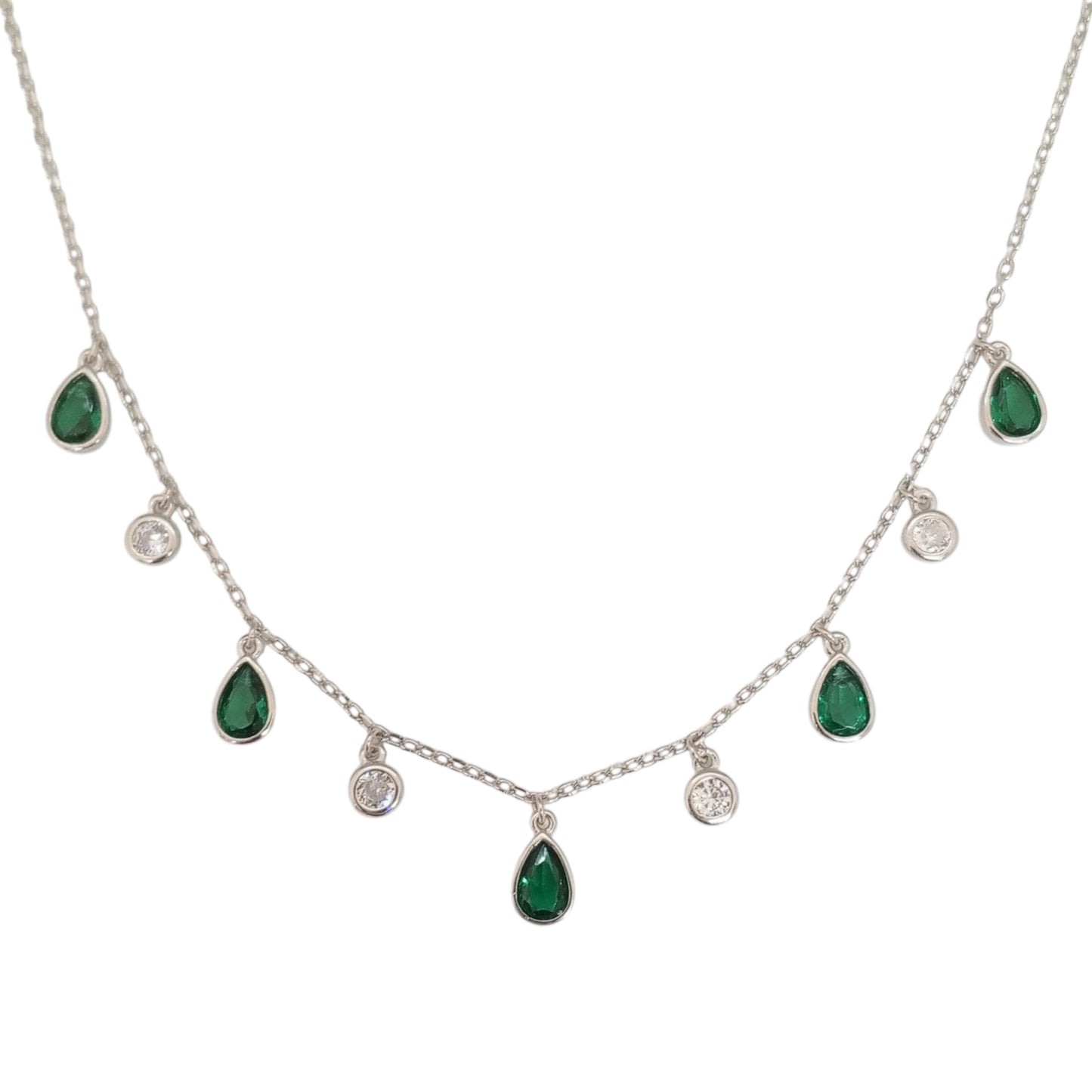Green Droplets Necklace