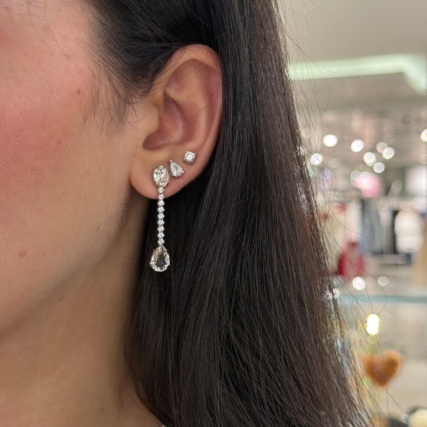 Teardrop tennis Swarovski Earrings