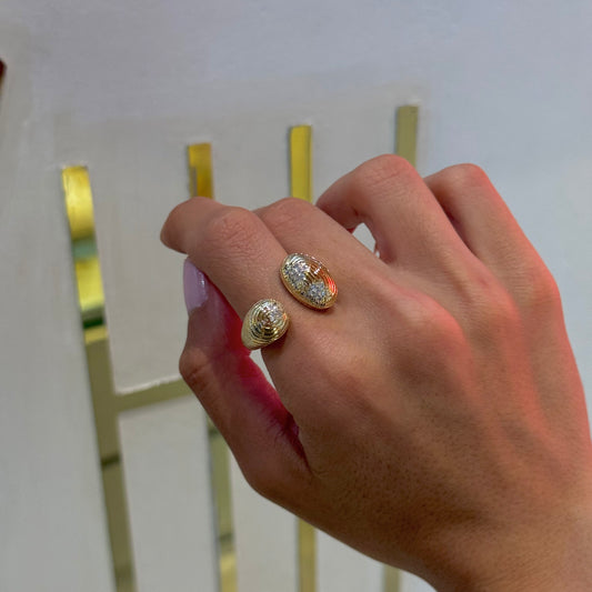 Swirled Oval Open Ring