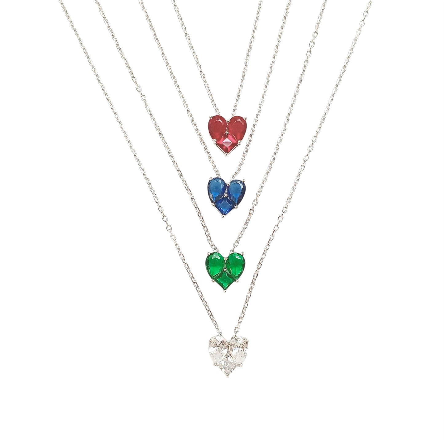 Zircon Heart Chain Necklace