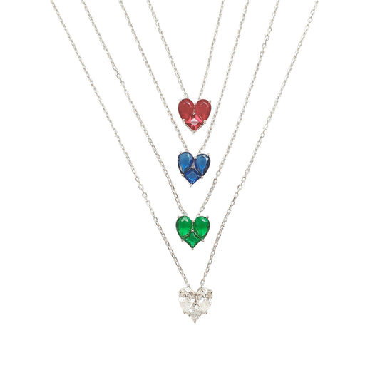 Zircon Heart Chain Necklace