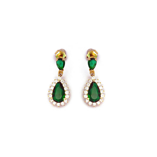 Emerald Tear Drop Earrings