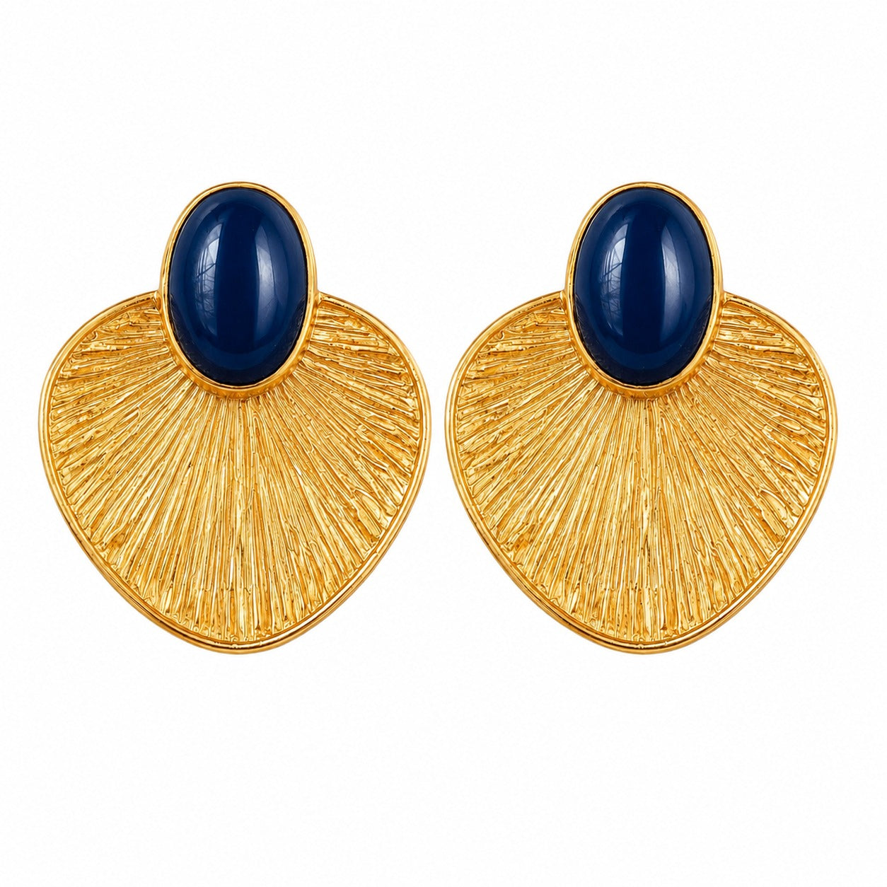 Stone Fan Earrings
