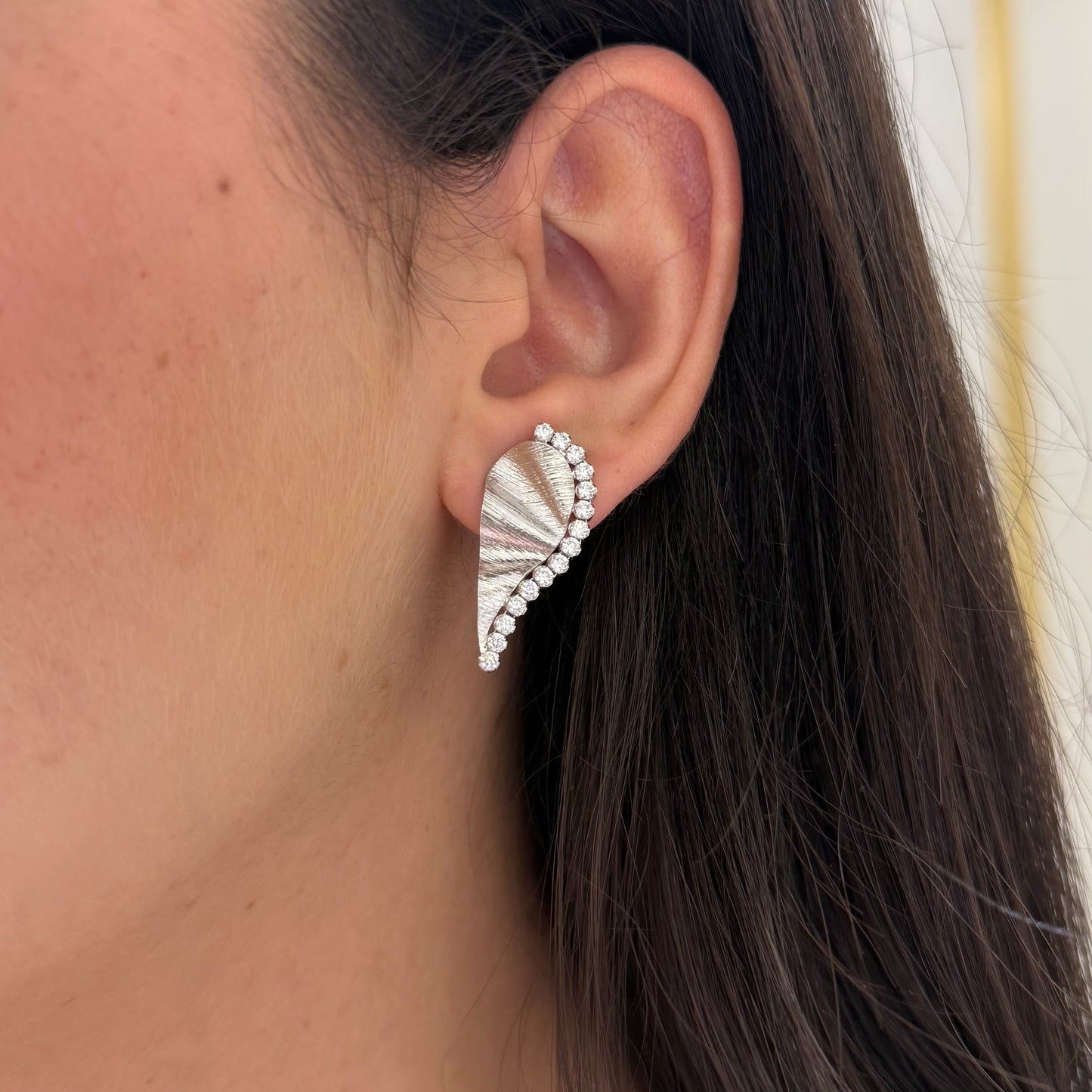 Half Hearts Zircon Earrings
