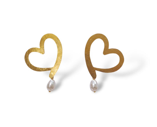 Pearly Heart Earrings