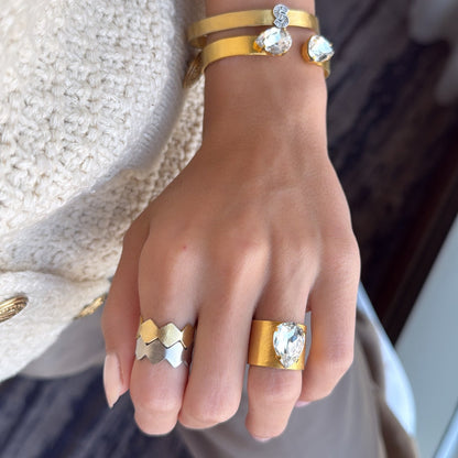 Chunky Teardrop Swarovski Ring