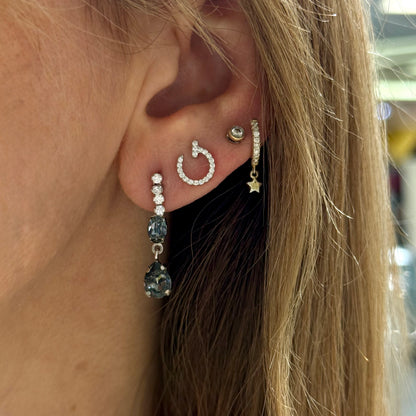 Black Swarovski With Tennis Earrings