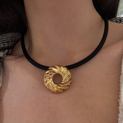 Unique Black Cord Necklace