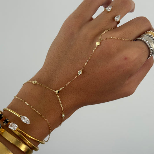 Simple Hand Chain Ring Bracelet