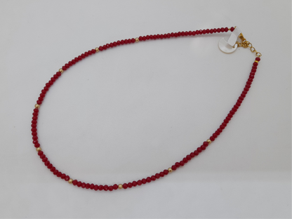 Semi-precious Red Ruby Crystal Chocker