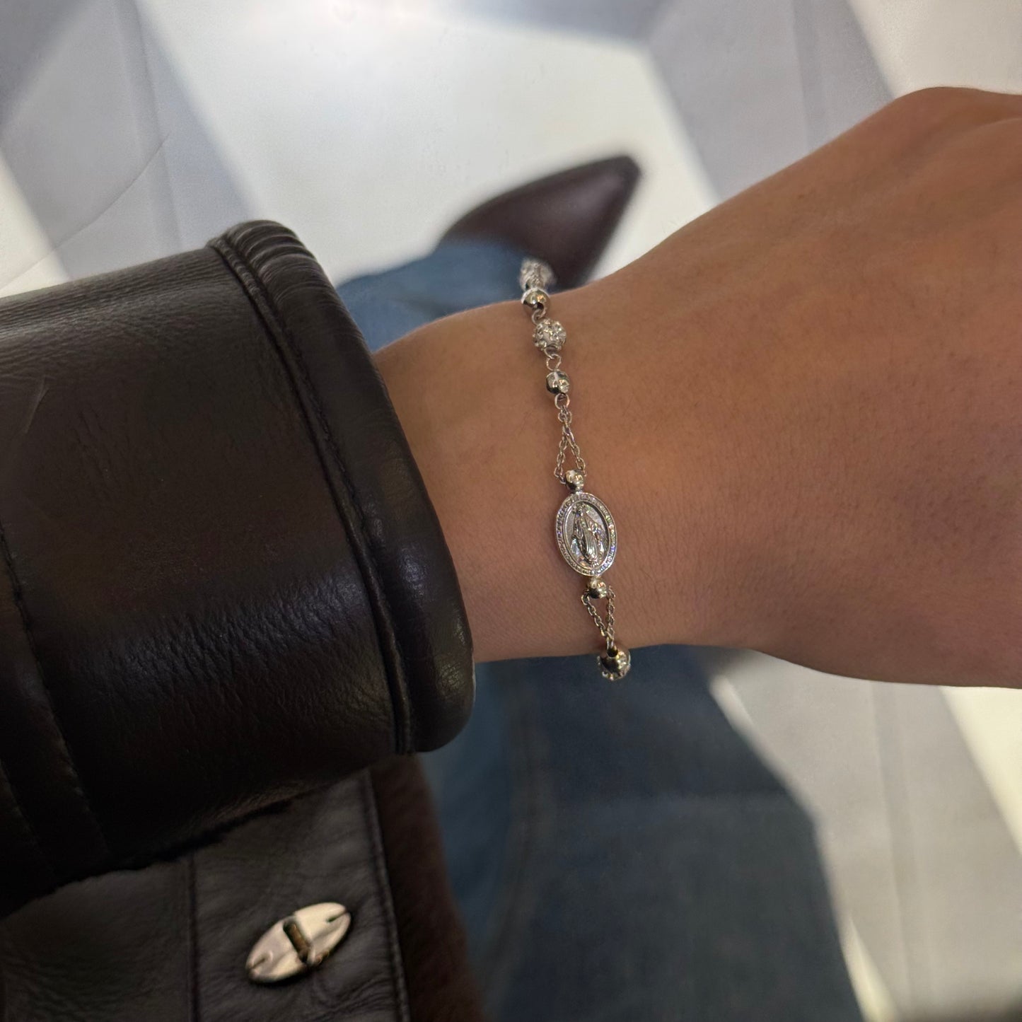 Silver Rosary Bracelet