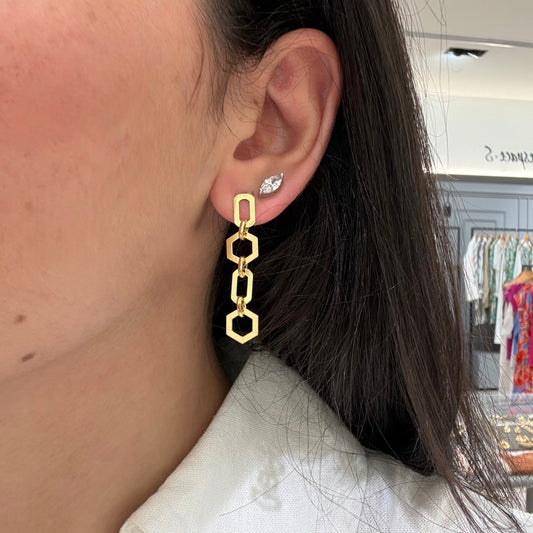 Hexagon Chain Earrings