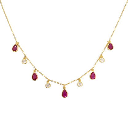 Pink Droplets Necklace