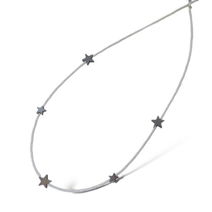 Signature Hematite Stars Necklace with Metallic Crystals