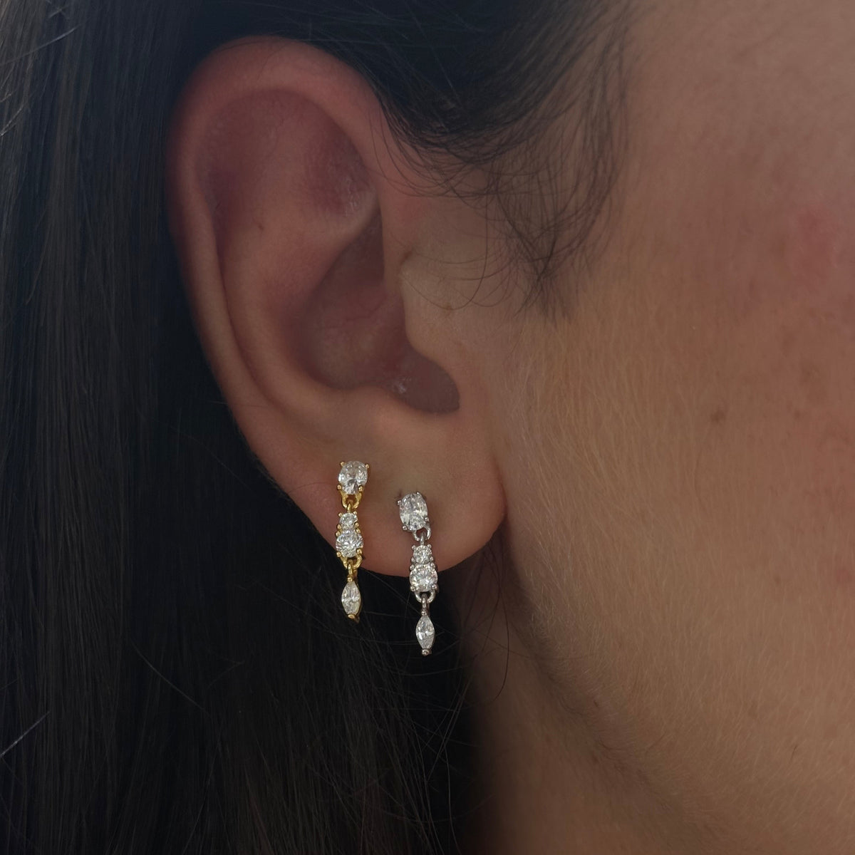 Dangling Zircon Studs