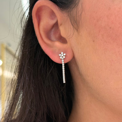 Dainty Flower Tennis Earrings