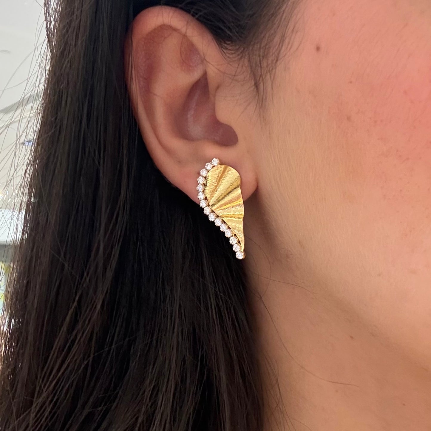 Half Hearts Zircon Earrings