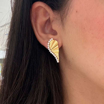 Half Hearts Zircon Earrings
