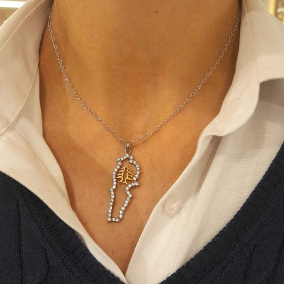 Map of Lebanon with Cedar Necklace