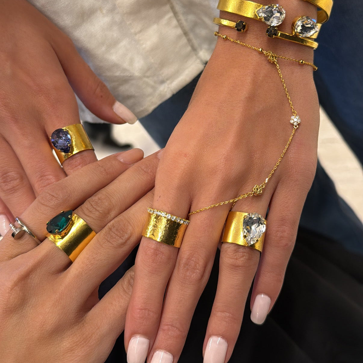 Chunky Teardrop Swarovski Ring