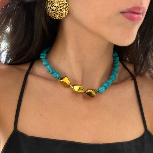 Golden Turquoise  Necklace