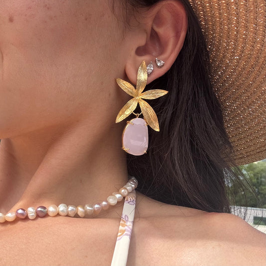 Flower Stone Earrings